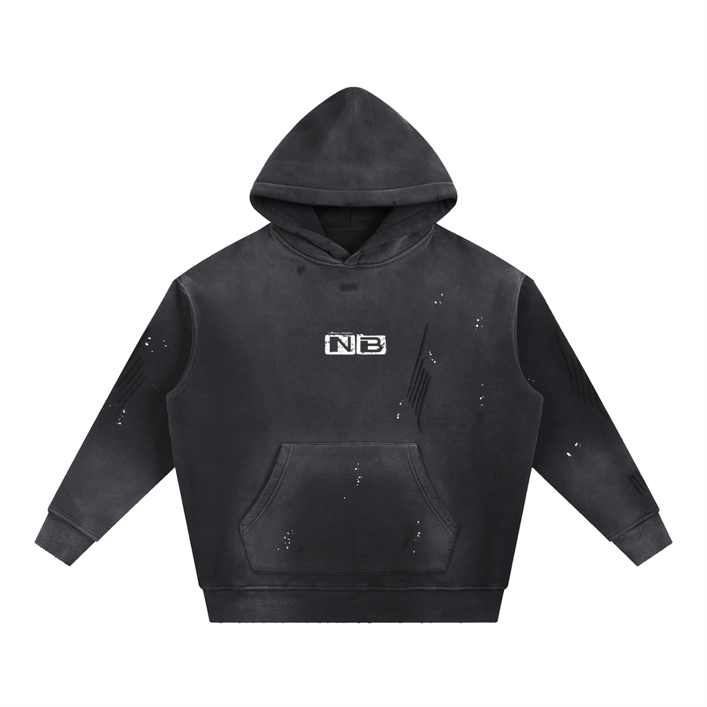 NB Vintage Washed Frayed Fleece Hoodie