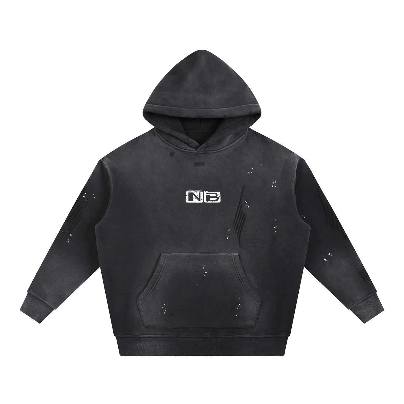 NB Vintage Washed Frayed Fleece Hoodie